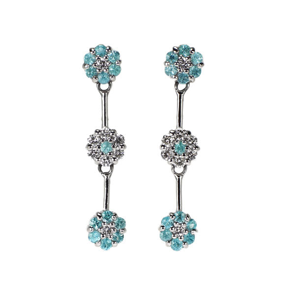 新品 希少 Pt900 パライバ トルマリン ダイヤモンド ピアス 0.24ct D0.16ct 【エスコレ】