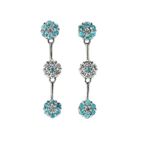 新品 希少 Pt900 パライバ トルマリン ダイヤモンド ピアス 0.24ct D0.16ct 【エスコレ】