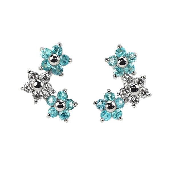 新品 希少 Pt900 パライバ トルマリン ダイヤモンド ピアス 0.26ct D0.12ct 【エスコレ】