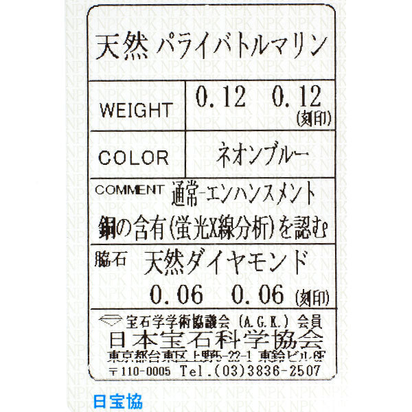 希少 新品 K18YG パライバ トルマリン ダイヤモンド ピアス 0.24ct D0.12ct 【エスコレ】
