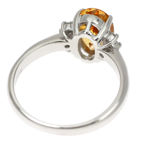 Pt900 インペリアルトパーズ ダイヤモンド リング 2.52ct D0.14ct