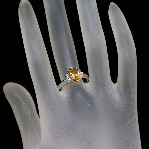 Pt900 インペリアルトパーズ ダイヤモンド リング 2.52ct D0.14ct