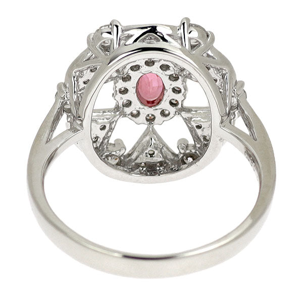 K18WG パパラチアサファイア ダイヤモンド リング 0.30ct D0.45ct