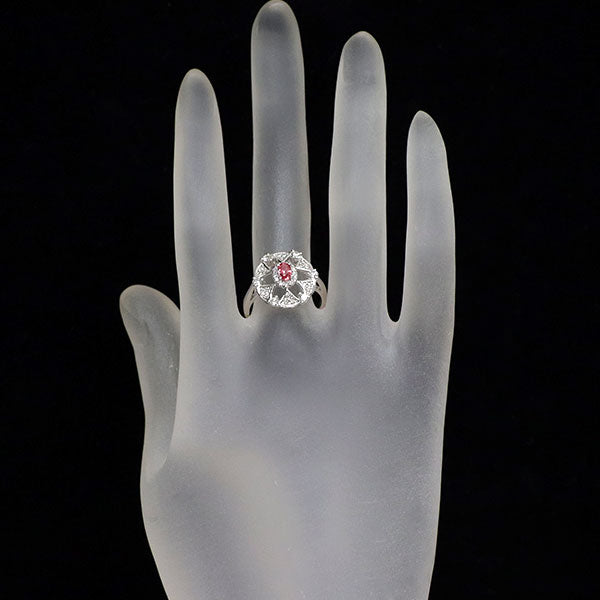 K18WG パパラチアサファイア ダイヤモンド リング 0.30ct D0.45ct