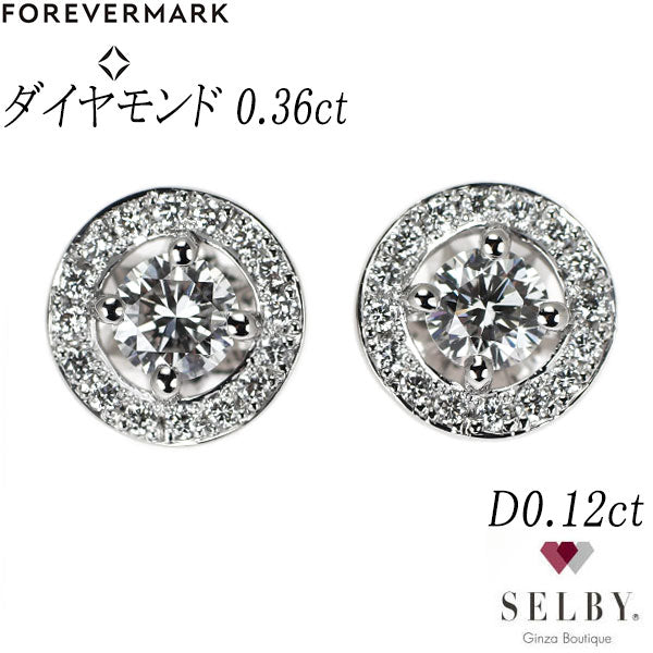 フォーエバーマーク Pt900 ダイヤモンド ダイヤモンド ピアス 0.36ct D0.12ct センターオブマイユニバース 《セルビー銀座店》【中古】