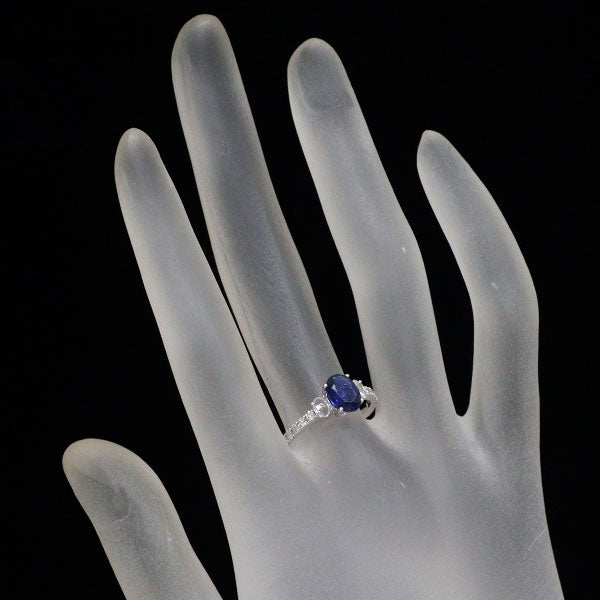 K18WG サファイア ダイヤモンド リング 1.00ct D0.32ct