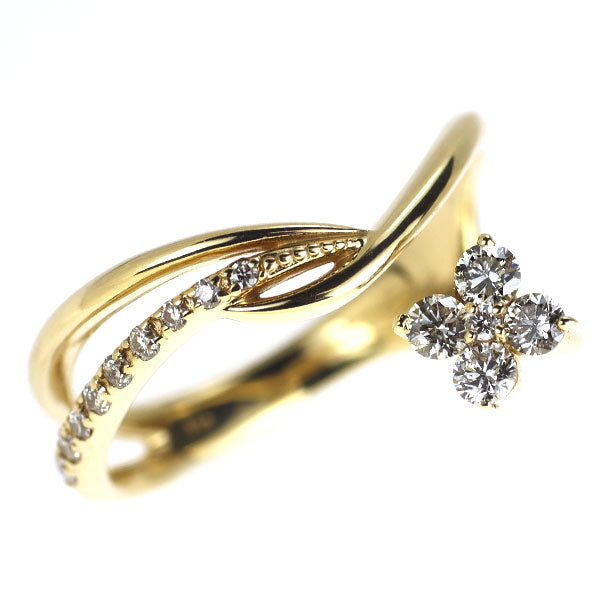 K18YG ダイヤモンド リング 0.28ct フラワー