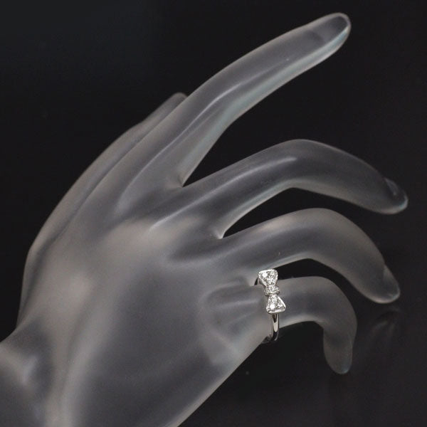 ポンテヴェキオ K18WG ダイヤモンド リング 0.18ct リボン ピンキー