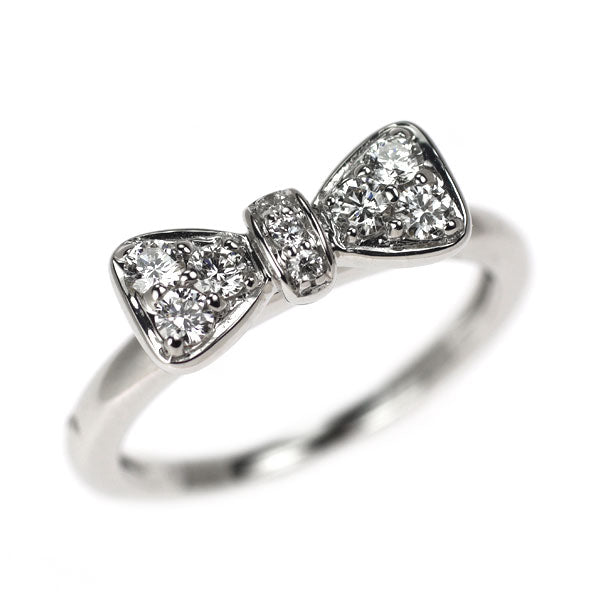 ポンテヴェキオ K18WG ダイヤモンド リング 0.18ct リボン ピンキー