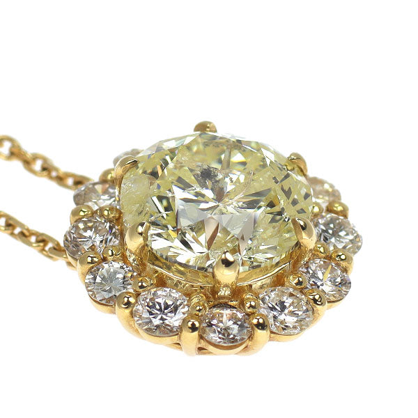 新品 K18YG ダイヤモンド ネックレス 4.392ct LY I1 Poor D1.26ct