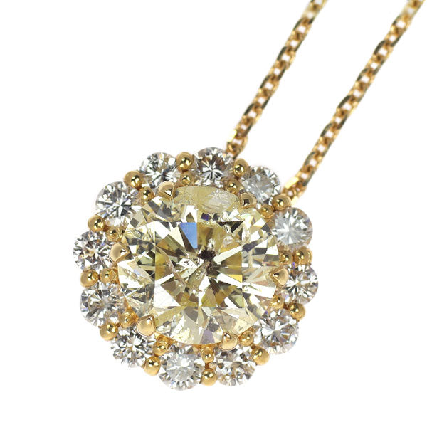 新品 K18YG ダイヤモンド ネックレス 4.392ct LY I1 Poor D1.26ct