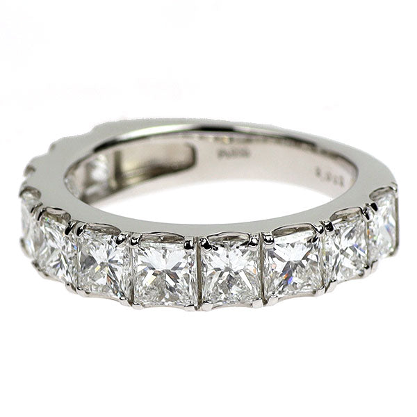 新品 Pt900 プリンセスカット ダイヤモンド リング 3.002ct D-G SI1-2 ハーフエタニティ