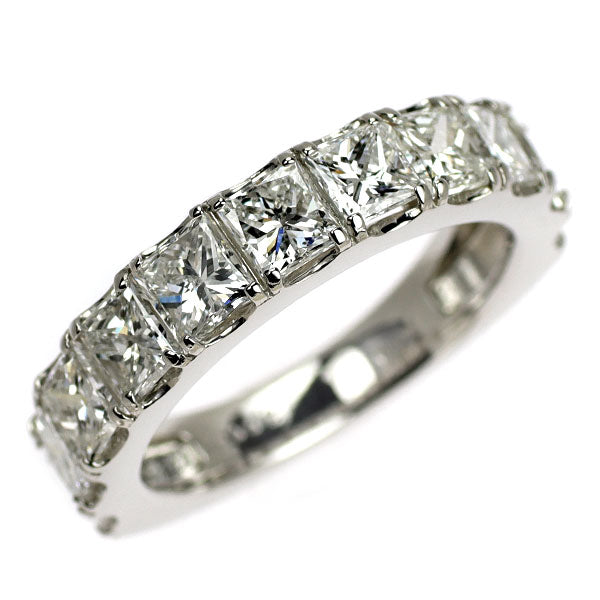 新品 Pt900 プリンセスカット ダイヤモンド リング 3.002ct D-G SI1-2 ハーフエタニティ