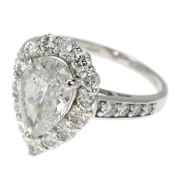 新品 Pt950 LDH ペアシェイプカット ダイヤモンド リング 2.063ct G I1 D1.20ct