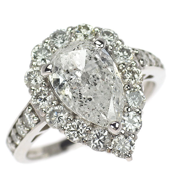新品 Pt950 LDH ペアシェイプカット ダイヤモンド リング 2.063ct G I1 D1.20ct