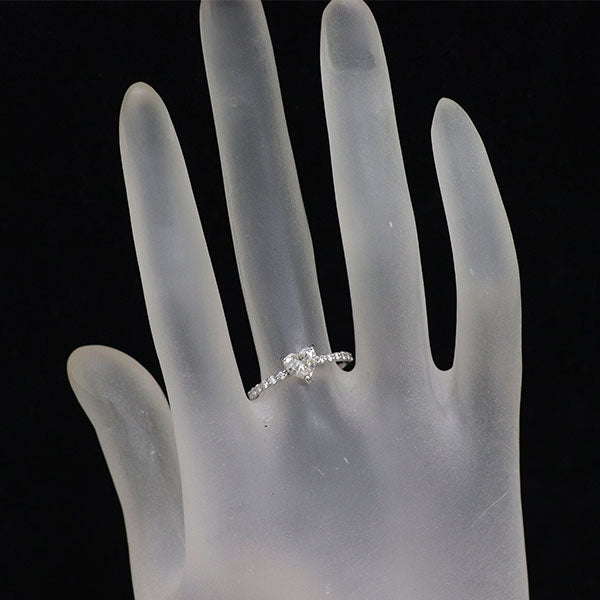 新品 Pt950 ハートシェイプ ダイヤモンド リング 0.574ct I I1 D0.16ct
