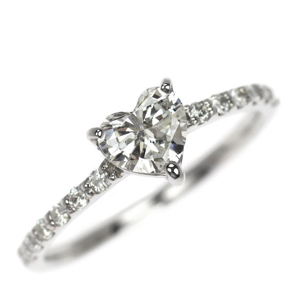 新品 Pt950 ハートシェイプ ダイヤモンド リング 0.574ct I I1 D0.16ct
