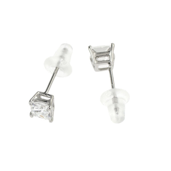 新品 Pt900 プリンセスカット ダイヤモンド ピアス 0.643ct E SI1