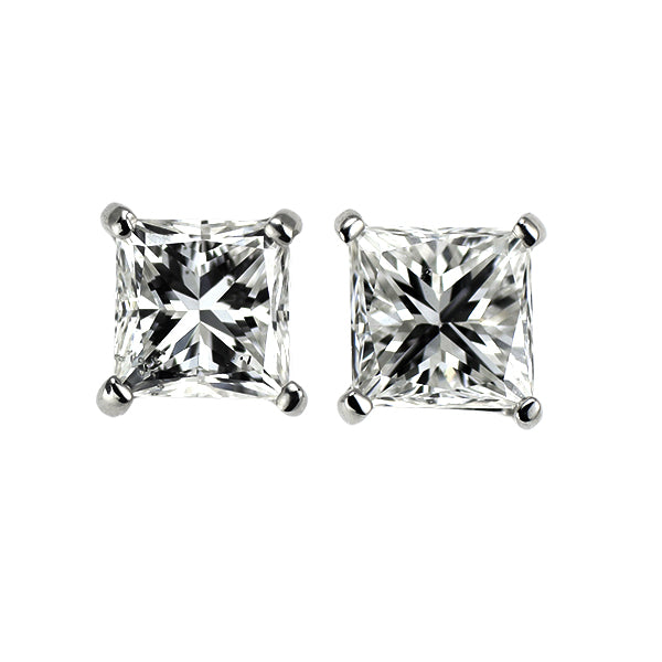新品 Pt900 プリンセスカット ダイヤモンド ピアス 0.723ct G SI1
