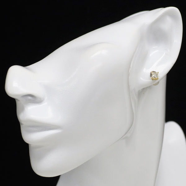新品 K18YG プリンセスカット ダイヤモンド ピアス 1.063ct I/J VS2