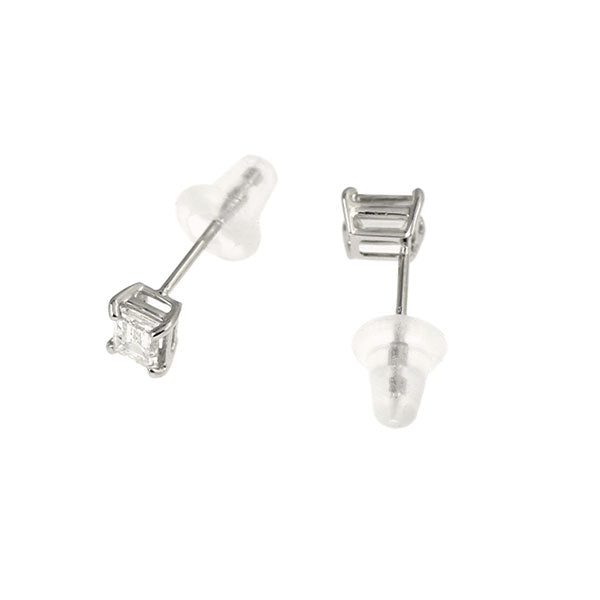 新品 Pt900 バケットカット ダイヤモンド ピアス 0.446ct H VVS2/VS1