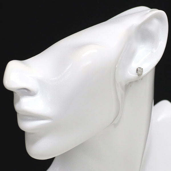 新品 Pt900 バケットカット ダイヤモンド ピアス 0.614ct H VS1-2