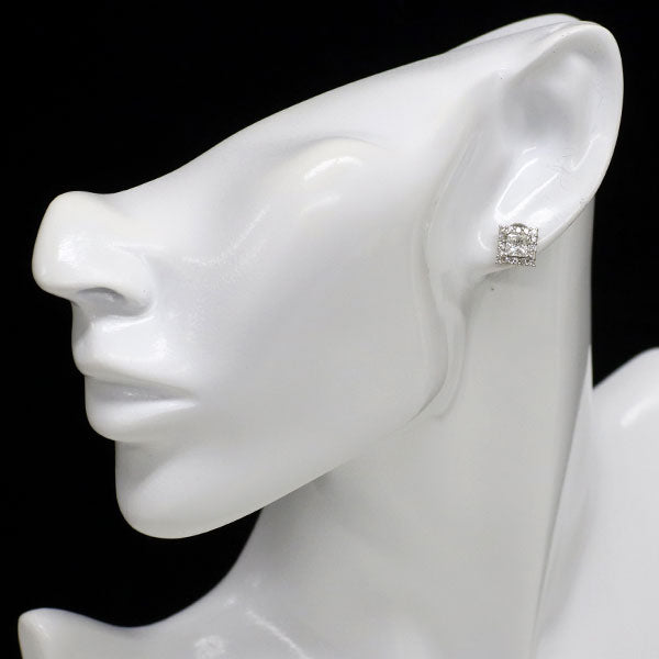 新品 Pt900/ Pt950 プリンセスカット ダイヤモンド ピアス 1.104ct G VS1-2 D0.44ct