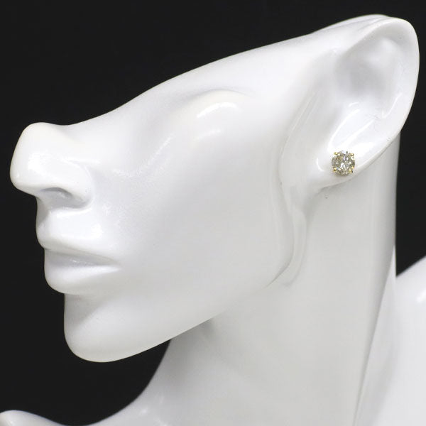 新品 K18YG ダイヤモンド ピアス 3.003ct K I1 G/Fair