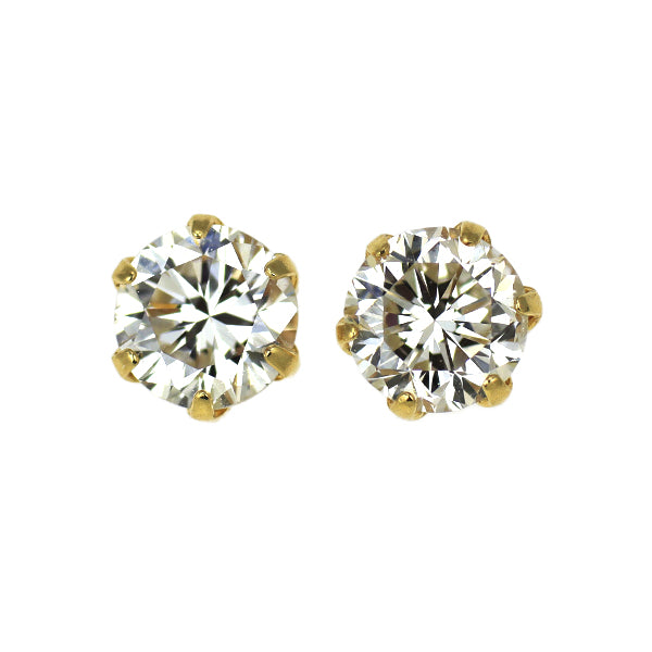 新品 K18YG ダイヤモンド ピアス 0.495ct K（Faint Brown） VS2/SI2 Fair