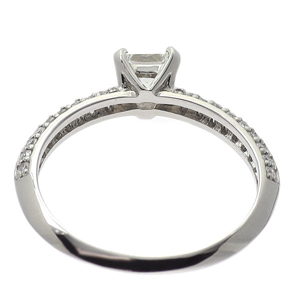 新品 Pt950 プリンセスカット ダイヤモンド リング 0.50ct H VVS2 EX/VG D0.21ct