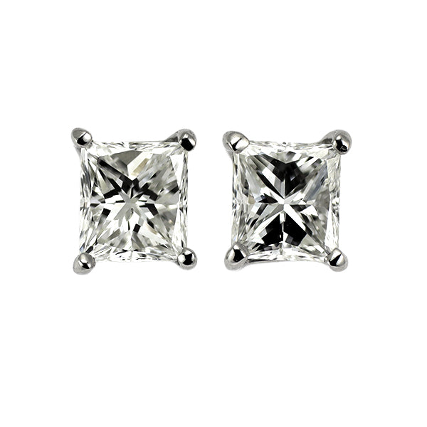 新品 Pt900 プリンセスカット ダイヤモンド ピアス 0.680ct H/I VS2