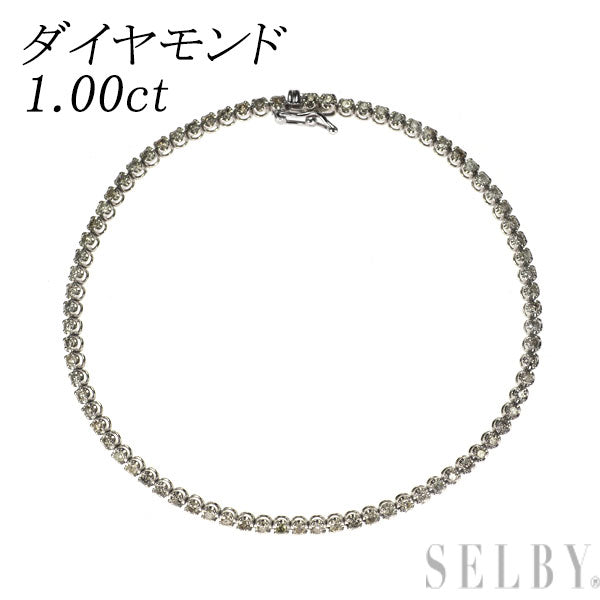 K18WG ダイヤモンド テニス ブレスレット 1.00ct