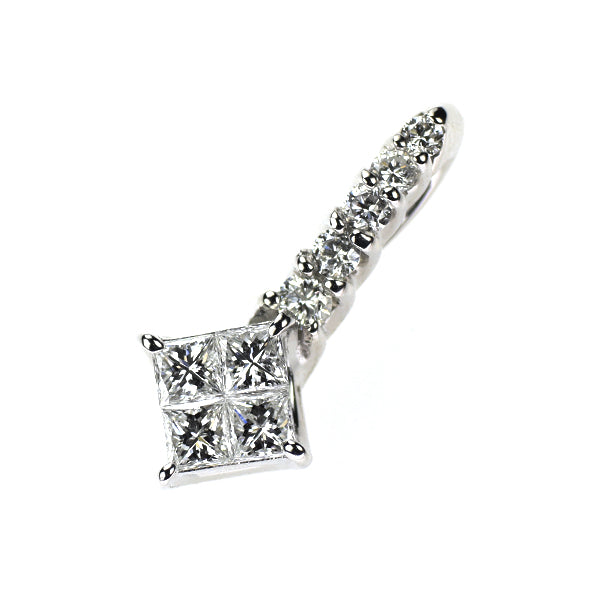 K18WG ダイヤモンド ペンダントトップ 0.50ct ミステリーセッティング