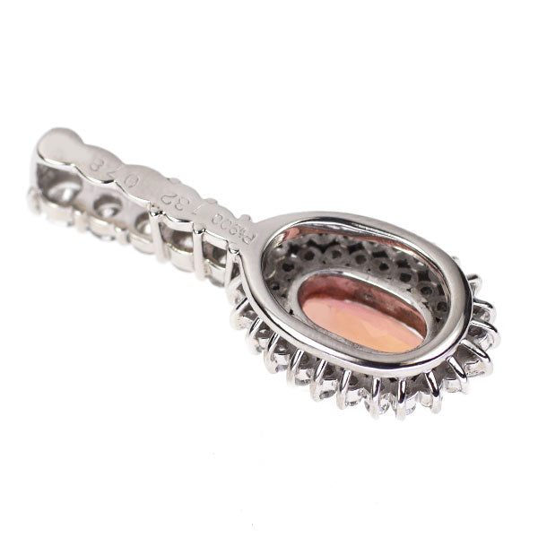 Pt900 インペリアルトパーズ ダイヤモンド ペンダントトップ 1.32ct D0.78ct