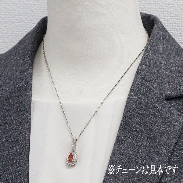 Pt900 インペリアルトパーズ ダイヤモンド ペンダントトップ 1.32ct D0.78ct