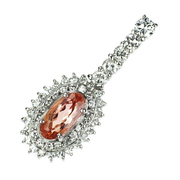 Pt900 インペリアルトパーズ ダイヤモンド ペンダントトップ 1.32ct D0.78ct