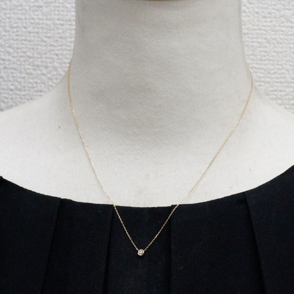 スタージュエリー K18YG ダイヤモンド ペンダントネックレス 0.04ct ムーンセッティング