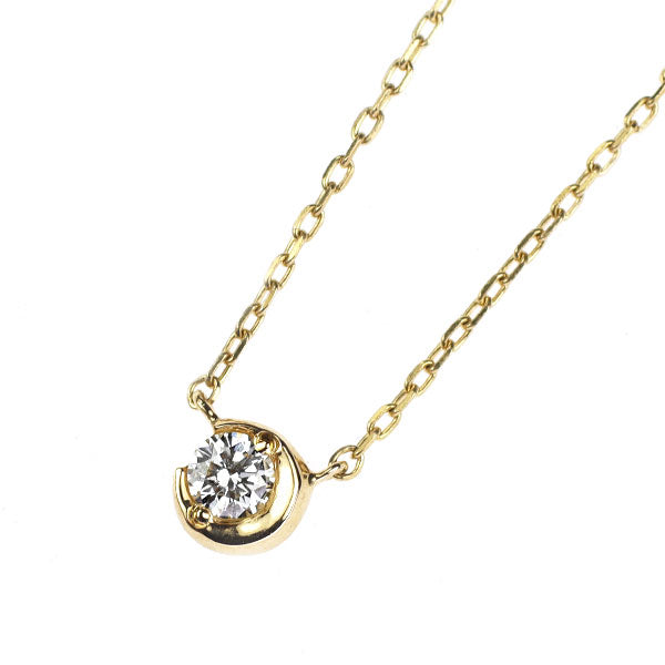 スタージュエリー K18YG ダイヤモンド ペンダントネックレス 0.04ct ムーンセッティング
