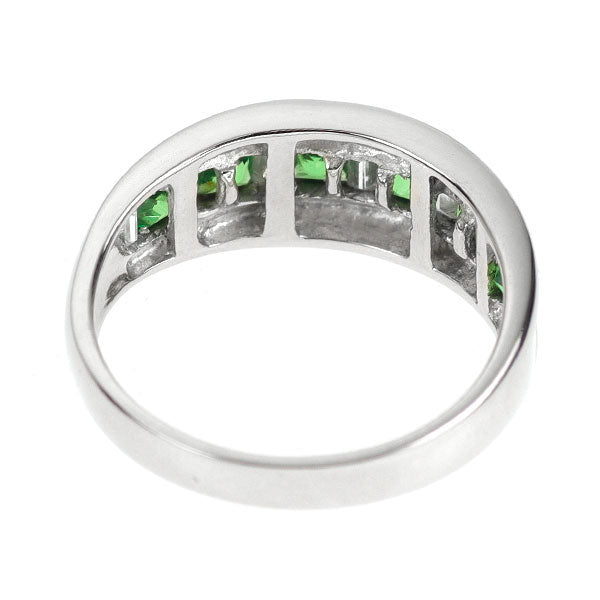 Pt900 グリーン ガーネット ダイヤ リング 0.60ct D0.25ct