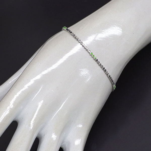 希少 K18WG デマントイドガーネット ブレスレット 0.12ct