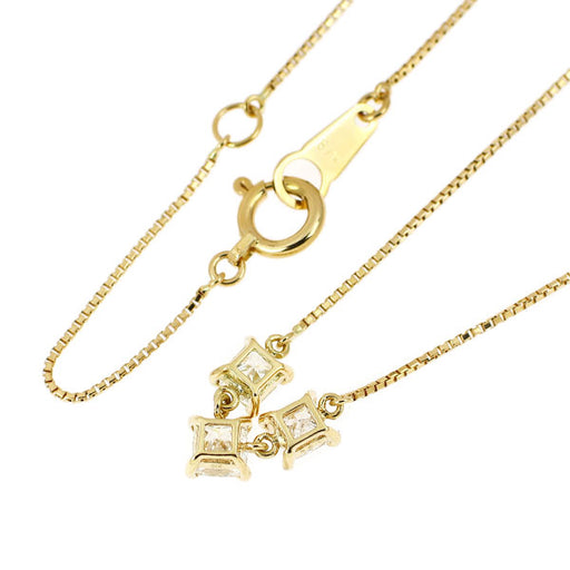 K18YG プリンセスカット ダイヤモンド ペンダントネックレス 0.272ct G