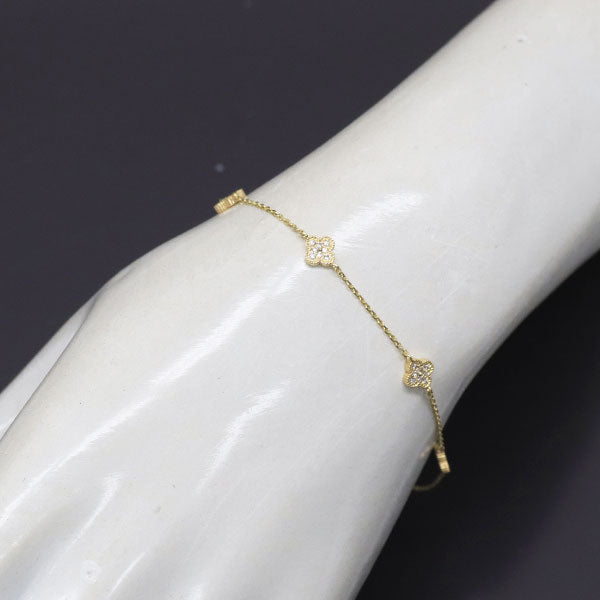 K18YG ダイヤモンド ブレスレット 0.22ct フラワー