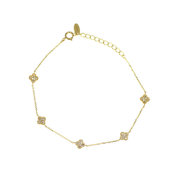K18YG ダイヤモンド ブレスレット 0.22ct フラワー