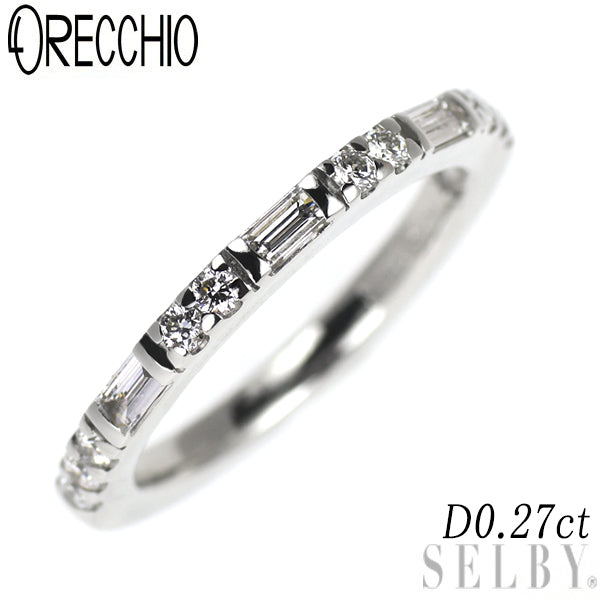 オレッキオ Pt900 ダイヤモンド リング 0.27ct ハーフエタニティ ピンキー
