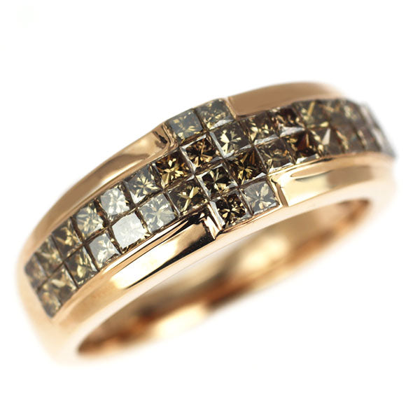 K18PG プリンセスカット ダイヤモンド リング 1.05ct ミステリーセッティング