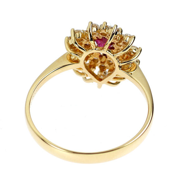 K18YG ルビー ダイヤモンド リング 0.38ct D0.48ct