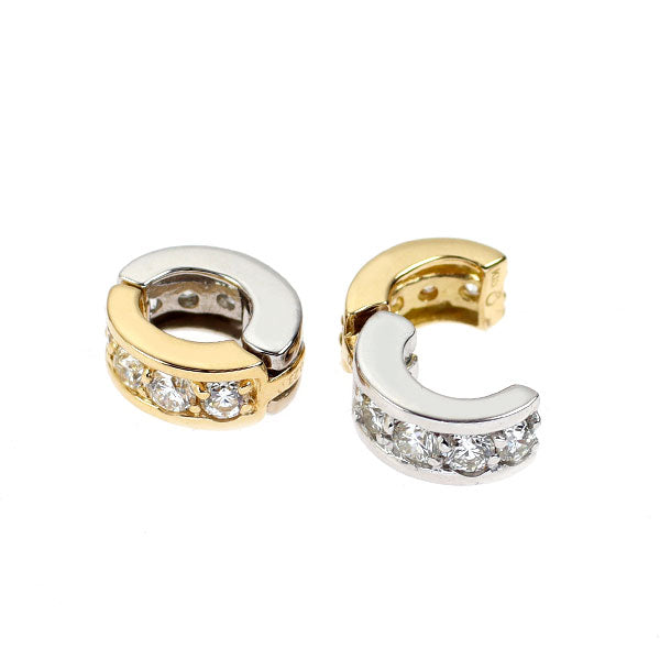 K18YG/ K18WG ダイヤモンド イヤリング 0.46ct ピアリング リバーシブル