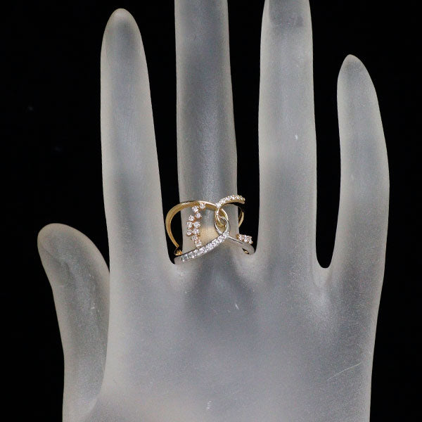 K18YG/PG/ Pt950 ダイヤモンド リング 0.35ct