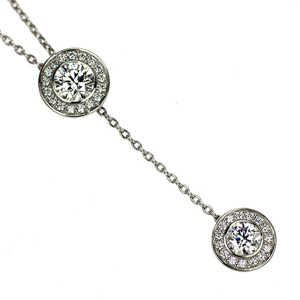 フォーエバーマーク Pt900/ Pt850 ダイヤモンド ペンダントネックレス 0.87ct D0.18ct Two D パヴェ