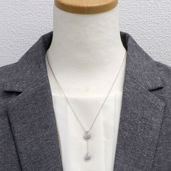 フォーエバーマーク Pt900/ Pt850 ダイヤモンド ペンダントネックレス 0.87ct D0.18ct Two D パヴェ